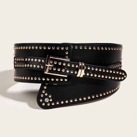 Street Studded Decor Wide Belt - Picture 4 of 5